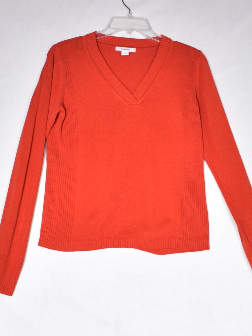 Dress Barn Women's Orange Sweater Size Small V Neck